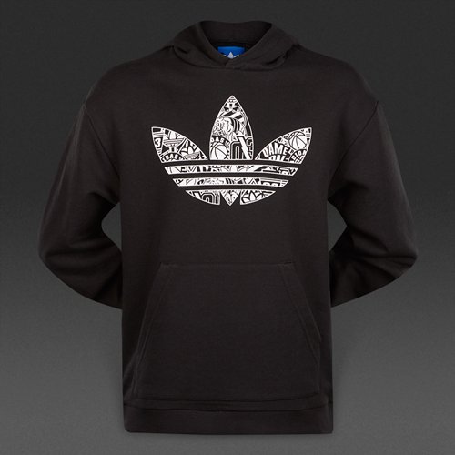 Adidas Originals Tery Hoodie Black / White for Boys